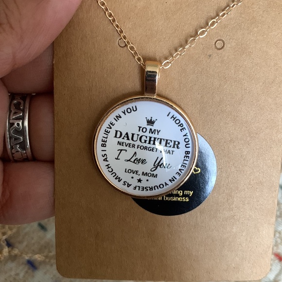 3/$20 Mother / daughter Necklace. Cabochon pendant with chain - Picture 4 of 7